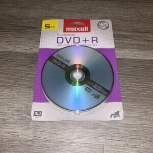 5 Pack Maxell PLATINUM RW DVD+R 4.7gb 120 Min Max 16x 2 Hrs SP Mode Blank Media